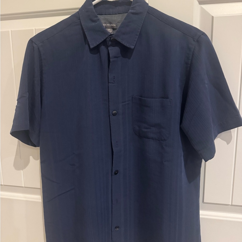 Van Heusen Dark Blue Casual Button Down Shirt